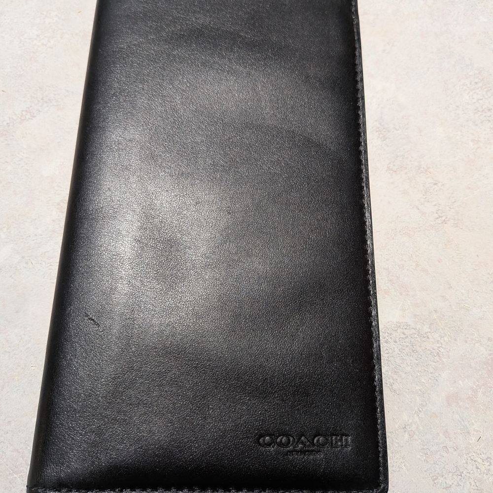 Coach Black Leather Passport Wallet